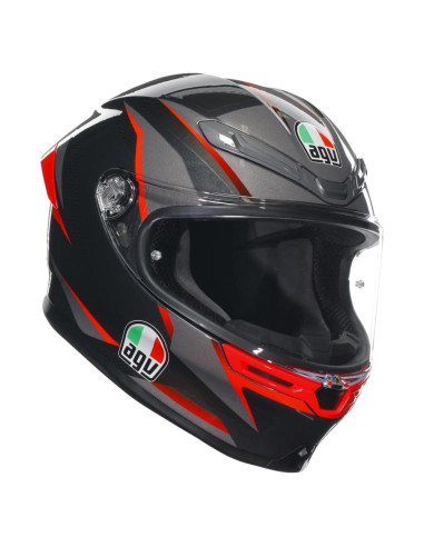 Casco AGV K6 S Slashcut Negro/Gris/Rojo 2.68 kg