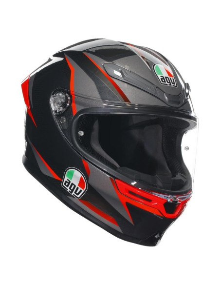 Casco AGV K6 S Slashcut Negro/Gris/Rojo 2.68 kg Casco AGV K6 S Slashcut Negro/Gris/Rojo 2.68 kg