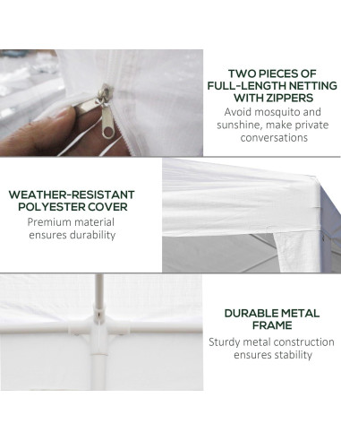 Carpa de Fiesta 5.84 m x 2.95 m SeeTruth con Paredes Removibles