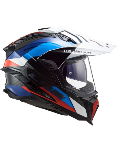 Casco de Aventura LS2 Explorer Carbono Mediano Negro Azul