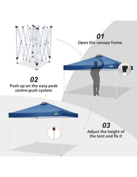 Carpa Plegable COBIZI 3x3m Impermeable con 4 Paredes Laterales Carpa Plegable COBIZI 3x3m Impermeable con 4 Paredes Laterales