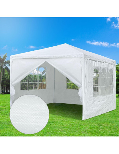 Carpa de Boda Yescom 3.05x3.05 m Blanca con Paredes Removibles