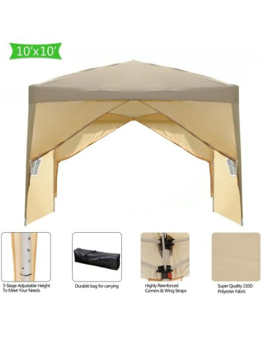Carpa Plegable Impermeable 3x3m HopeHope - Sombra para Eventos