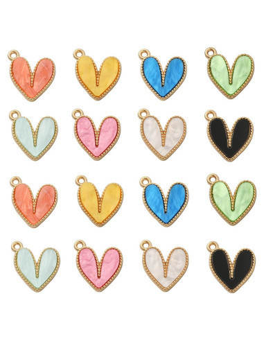 Encantos Acrílicos de Corazón UR URLIFEHALL 40 Pcs 8 Colores