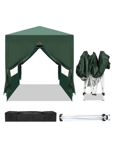 Carpa Pop Up 1.98x1.98m ATOVER Verde Impermeable con Paredes