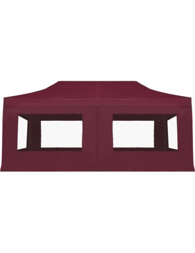 Carpa de Fiesta Plegable KCCLVER 5.7x3m Rojo Vino con Paredes