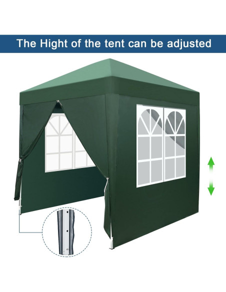 Carpa Pop Up 1.98x1.98m ATOVER Verde Impermeable con Paredes Carpa Pop Up 1.98x1.98m ATOVER Verde Impermeable con Paredes