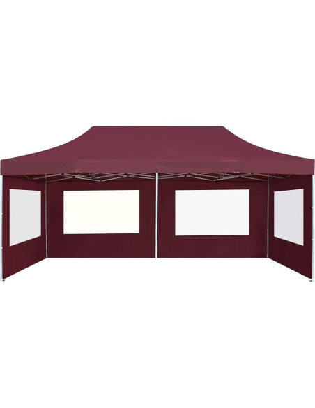 Carpa de Fiesta Plegable KCCLVER 5.7x3m Rojo Vino con Paredes Carpa de Fiesta Plegable KCCLVER 5.7x3m Rojo Vino con Paredes