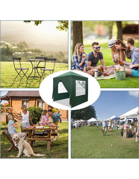 Carpa Pop Up 1.98x1.98m ATOVER Verde Impermeable con Paredes Carpa Pop Up 1.98x1.98m ATOVER Verde Impermeable con Paredes