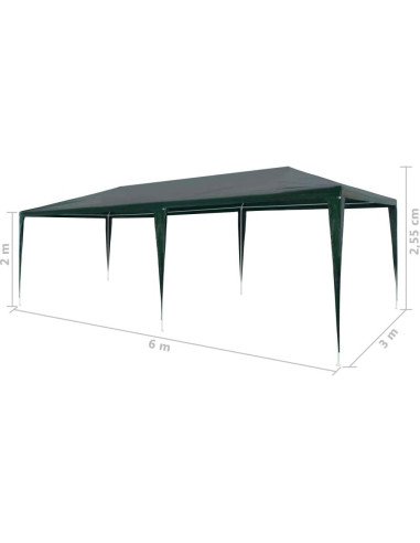 Carpa Gazebo TEWTX7 3x6m Impermeable Verde para Eventos