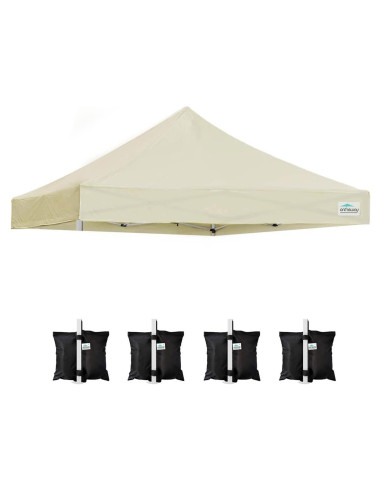 Techo de Carpa Plegable Ontheway 10x10 Beige Impermeable
