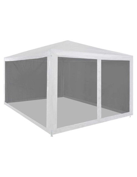 Gazebo de Jardín ZQQLVOO 4 Paredes Malla 400x300 cm Blanco Gazebo de Jardín ZQQLVOO 4 Paredes Malla 400x300 cm Blanco