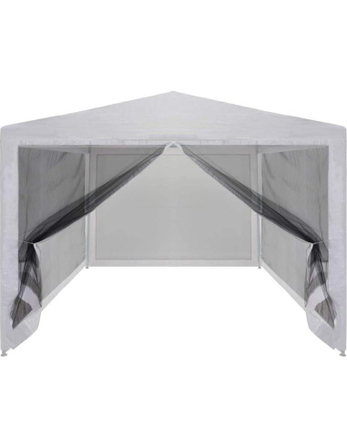 Gazebo de Jardín ZQQLVOO 4 Paredes Malla 400x300 cm Blanco