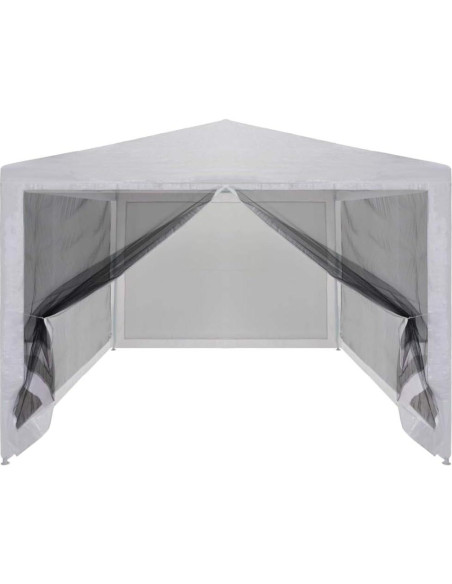 Gazebo de Jardín ZQQLVOO 4 Paredes Malla 400x300 cm Blanco Gazebo de Jardín ZQQLVOO 4 Paredes Malla 400x300 cm Blanco