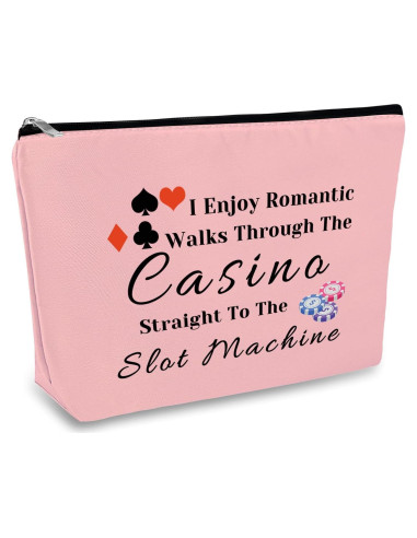 Bolsa de Maquillaje Rosa para Jugadoras de Casino 25x17cm