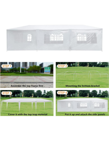 Carpa Plegable 7Sevenjokers 10x30m con 8 Paredes Laterales