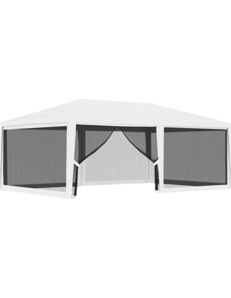 Gazebo de Fiesta ZQQLVOO 6x4m Blanco con Paredes de Malla Gazebo de Fiesta ZQQLVOO 6x4m Blanco con Paredes de Malla