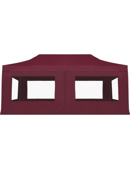 Carpa de Fiesta Plegable YELWHI 5.8x3m Rojo Vino con Paneles Carpa de Fiesta Plegable YELWHI 5.8x3m Rojo Vino con Paneles