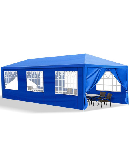 Pabellón Pop Up MELOOLM 10x30m Azul Impermeable con Paredes Pabellón Pop Up MELOOLM 10x30m Azul Impermeable con Paredes