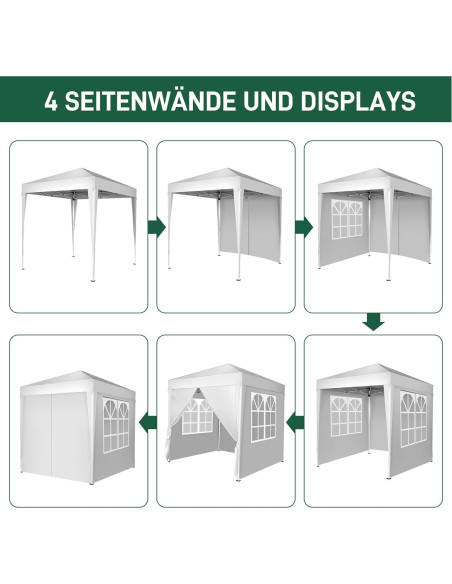 Carpa Plegable Gazebo JHengShop 200x200cm Resistente UV Carpa Plegable Gazebo JHengShop 200x200cm Resistente UV