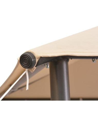 Toldo Gazebo 400x400 cm EVERSTRO Beige Resistente al Agua