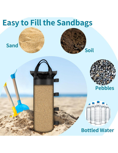 4 Bolsas de Arena PEASUG para Carpa y Gazebo - 15.24x50.8cm 4 Bolsas de Arena PEASUG para Carpa y Gazebo - 15.24x50.8cm