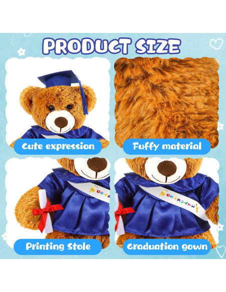 Oso de Graduación 2025 Foilswirl Azul con Toga y Gorro Oso de Graduación 2025 Foilswirl Azul con Toga y Gorro