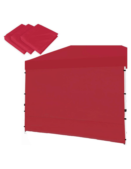 Pared Lateral Senmortar para Carpa 3x3m Rojo - Paquete de 3 Pared Lateral Senmortar para Carpa 3x3m Rojo - Paquete de 3