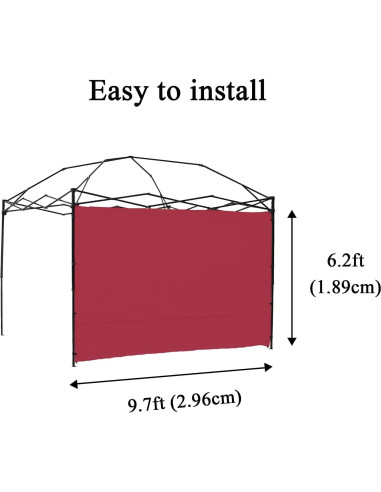 Pared Lateral Senmortar para Carpa 3x3m Rojo - Paquete de 3
