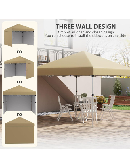 Carpa Plegable 3 Paredes Laterales 10x10 UV30+ Ajustable Carpa Plegable 3 Paredes Laterales 10x10 UV30+ Ajustable