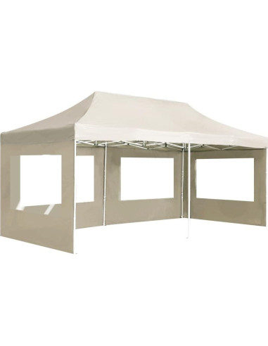 Carpa Plegable HXUHUWS 6x3m Impermeable con Paredes Crema