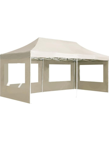 Carpa Plegable HXUHUWS 6x3m Impermeable con Paredes Crema Carpa Plegable HXUHUWS 6x3m Impermeable con Paredes Crema