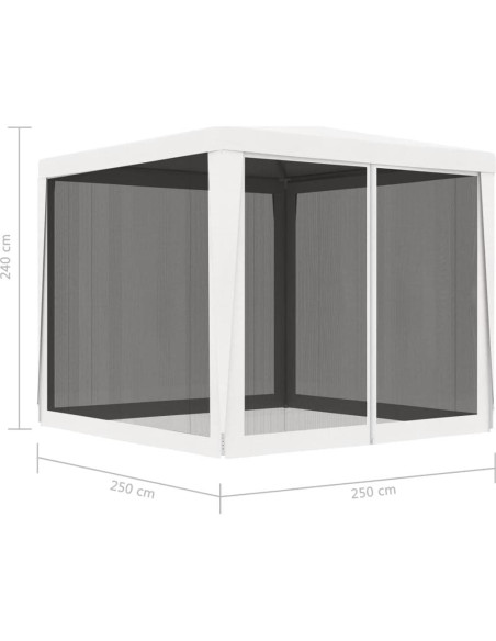 Gazebo de Fiesta ZQQLVOO 2.5x2.5m Blanco con Paredes de Malla Gazebo de Fiesta ZQQLVOO 2.5x2.5m Blanco con Paredes de Malla
