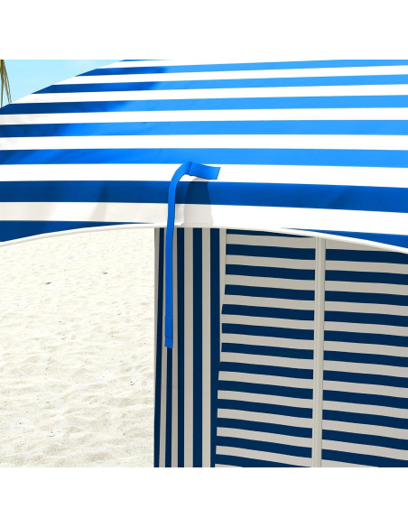 Paraguas de Playa Portátil Outsunny 1.8m x 1.8m Azul y Blanco Paraguas de Playa Portátil Outsunny 1.8m x 1.8m Azul y Blanco