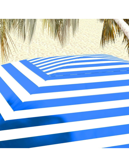 Paraguas de Playa Portátil Outsunny 1.8m x 1.8m Azul y Blanco Paraguas de Playa Portátil Outsunny 1.8m x 1.8m Azul y Blanco