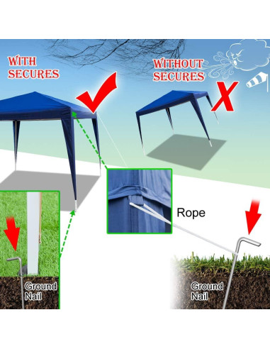 Carpa de Patio 3x3m Homgrace Impermeable para Eventos