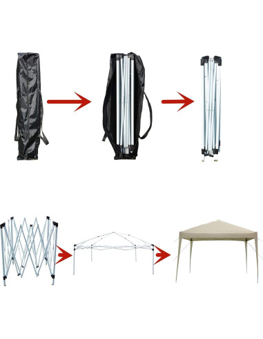Carpa de Patio 3x3m Homgrace Impermeable para Eventos