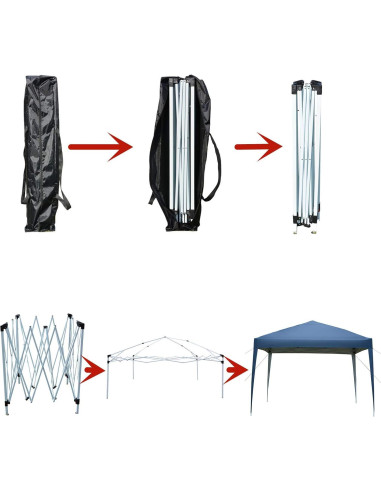 Carpa de Patio 3x3m Homgrace Impermeable para Eventos