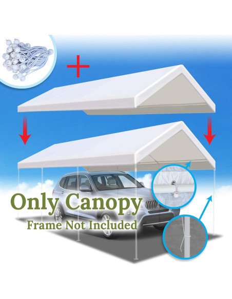 Carpa de Reemplazo 3.05x6.1m BenefitUSA Impermeable Blanca Carpa de Reemplazo 3.05x6.1m BenefitUSA Impermeable Blanca