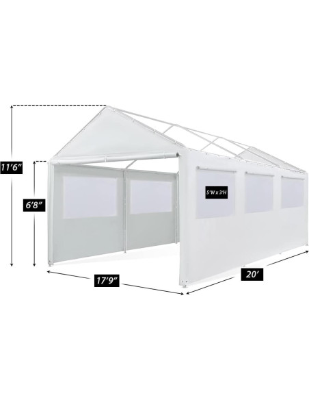 Kit de Pared Lateral King Canopy 5.44m x 6.10m Blanco Kit de Pared Lateral King Canopy 5.44m x 6.10m Blanco