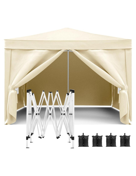 Carpa Plegable Beige 3x3m con 4 Paredes Removibles - Genérico Carpa Plegable Beige 3x3m con 4 Paredes Removibles - Genérico