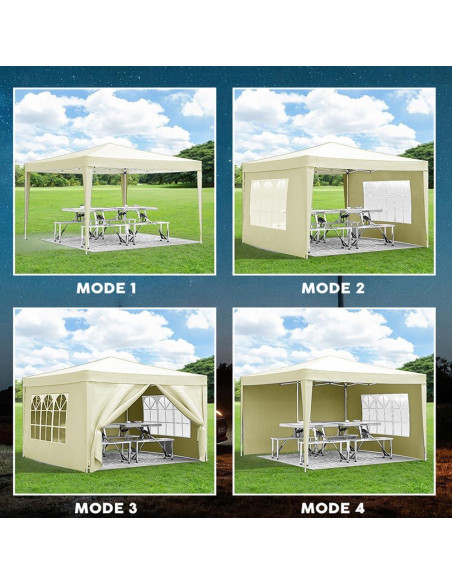 Carpa Plegable Beige 3x3m con 4 Paredes Removibles - Genérico Carpa Plegable Beige 3x3m con 4 Paredes Removibles - Genérico