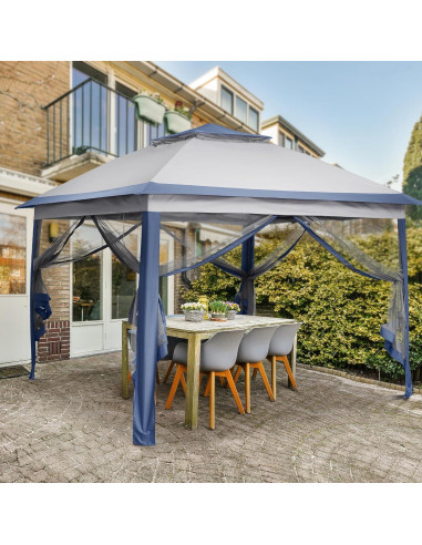 Carpa Plegable GDY 3.35x3.35m con Mosquitera Azul