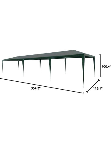 Carpa de Fiesta GeoHome Verde 2.99x8.99m Resistente al Agua