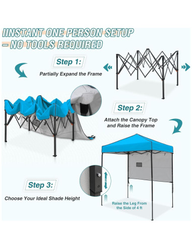 Carpa Plegable EAGLE PEAK 6x4m con Pared Solar Ajustable