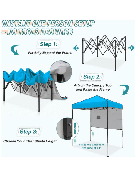Carpa Plegable EAGLE PEAK 6x4m con Pared Solar Ajustable Carpa Plegable EAGLE PEAK 6x4m con Pared Solar Ajustable