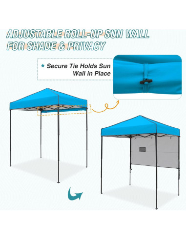 Carpa Plegable EAGLE PEAK 6x4m con Pared Solar Ajustable