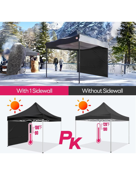 Pared Lateral de Carpa 10x10 KaKuEike Negra Impermeable 600D Pared Lateral de Carpa 10x10 KaKuEike Negra Impermeable 600D