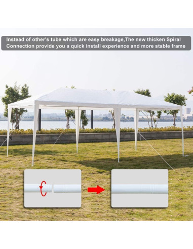 Carpa Gazebo Impermeable 3x6m Kepooman para Fiesta y Boda