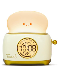 Lámpara Nocturna Tostadora WANIDEA con Reloj Despertador LED